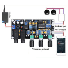 XH-M273 DC12-24V Microphone Amplifier Board K Song Singing Power Amplifier Board, Reverberation Board
