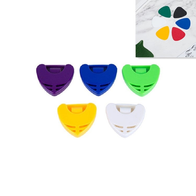 100 PCS ABS Storage Box for Guitar Pick, Random Color Delivery, Heart-shaped Pick Box, Large Triangular Pick Box