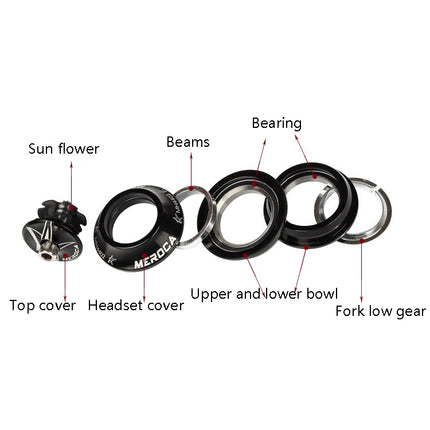 MEROCA Bearing Bowl Mountain Tower 44mm Built-In Straight Tube Bowl, Black, Red, Blue, Green, Purple, Gold