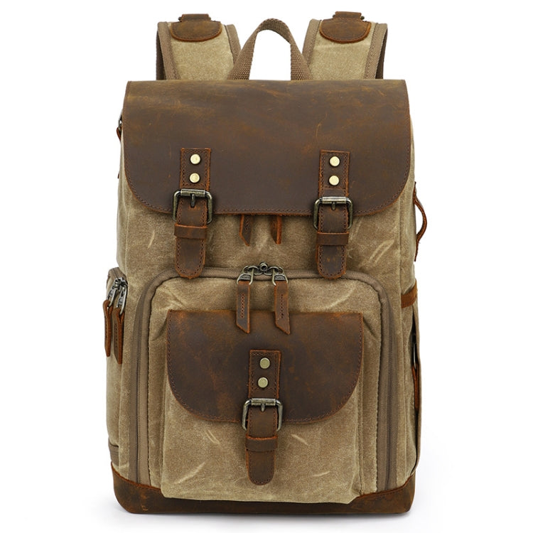 K-86 Casual Shoulder Camera Bag Contrast Waterproof Batik Canvas Single Digital Camera Photo Backpack