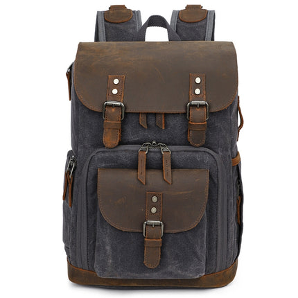 K-86 Casual Shoulder Camera Bag Contrast Waterproof Batik Canvas Single Digital Camera Photo Backpack