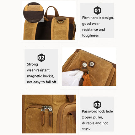 K-86 Casual Shoulder Camera Bag Contrast Waterproof Batik Canvas Single Digital Camera Photo Backpack