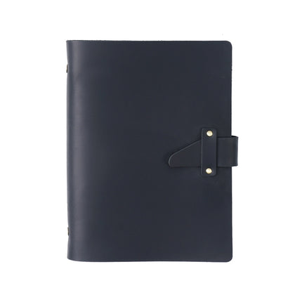 A5 Cowhide Retro Loose-Leaf Notebook Diary Office Business Simple Notepad Crazy Horse Leather Handbook, Brown, Ink Green, Blue, Black, Coffee, Wine Red, Purple