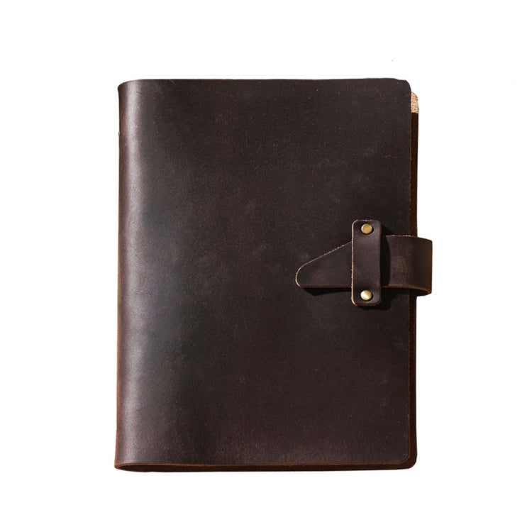 A5 Cowhide Retro Loose-Leaf Notebook Diary Office Business Simple Notepad Crazy Horse Leather Handbook