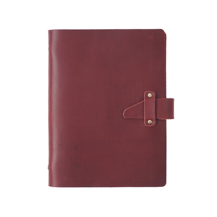 A5 Cowhide Retro Loose-Leaf Notebook Diary Office Business Simple Notepad Crazy Horse Leather Handbook, Brown, Ink Green, Blue, Black, Coffee, Wine Red, Purple