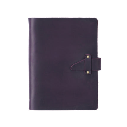 A5 Cowhide Retro Loose-Leaf Notebook Diary Office Business Simple Notepad Crazy Horse Leather Handbook, Brown, Ink Green, Blue, Black, Coffee, Wine Red, Purple