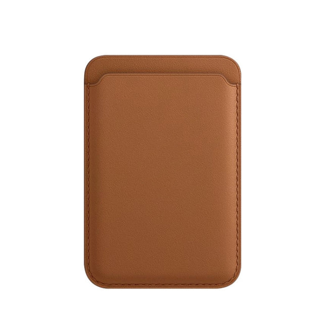 MagSafe Magnetic Leather Card Case Holster For iPhone, Saddle Brown, Indigo Sea BLue, California Poppy, Black, Dark Night Green, Red, Pink