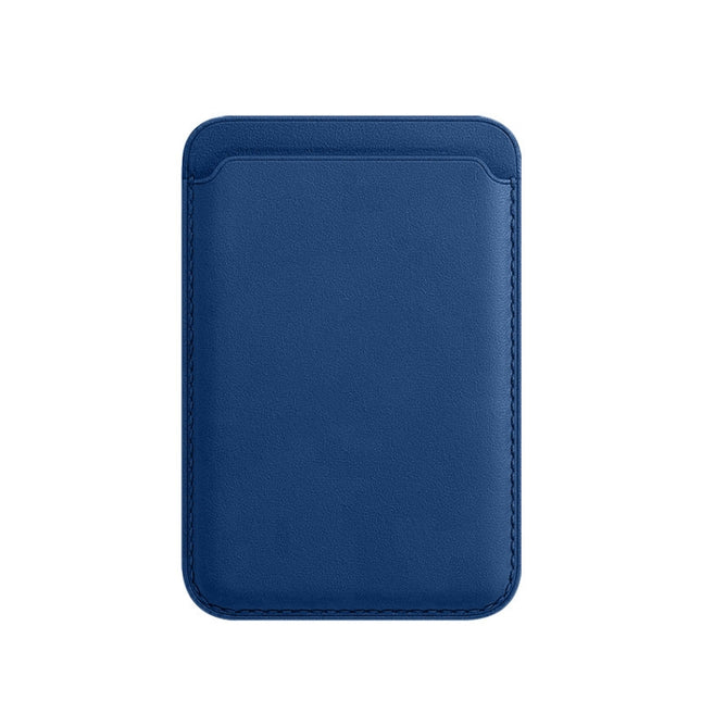 MagSafe Magnetic Leather Card Case Holster For iPhone, Saddle Brown, Indigo Sea BLue, California Poppy, Black, Dark Night Green, Red, Pink