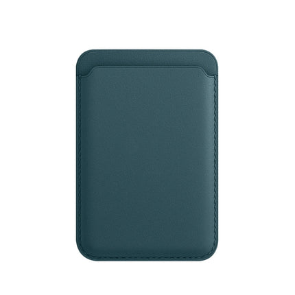 MagSafe Magnetic Leather Card Case Holster For iPhone, Saddle Brown, Indigo Sea BLue, California Poppy, Black, Dark Night Green, Red, Pink