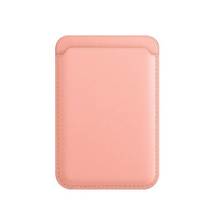 MagSafe Magnetic Leather Card Case Holster For iPhone, Saddle Brown, Indigo Sea BLue, California Poppy, Black, Dark Night Green, Red, Pink