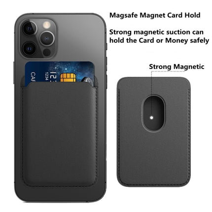 MagSafe Magnetic Leather Card Case Holster For iPhone, Saddle Brown, Indigo Sea BLue, California Poppy, Black, Dark Night Green, Red, Pink