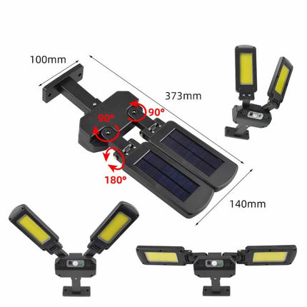TG-TY097 2-Heads Solar Light Outdoor Human Body Induction Wall Lamp Garden Street LED Light, 200 COB