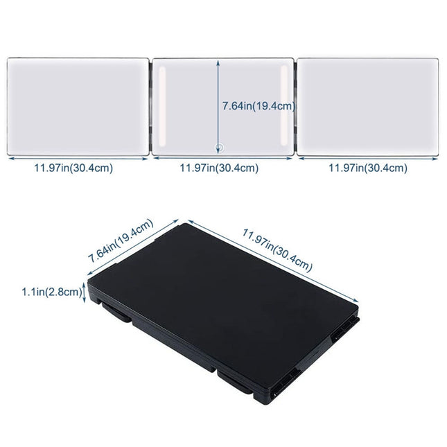 Three-Sided Mirror With LED Light Retractable Hanging Three-Fold Mirror With 10X Magnification Small Mirror
