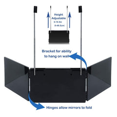 Three-Sided Mirror With LED Light Retractable Hanging Three-Fold Mirror With 10X Magnification Small Mirror