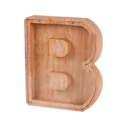Wooden English Alphabet Piggy Bank Transparent Acrylic Piggy Bank