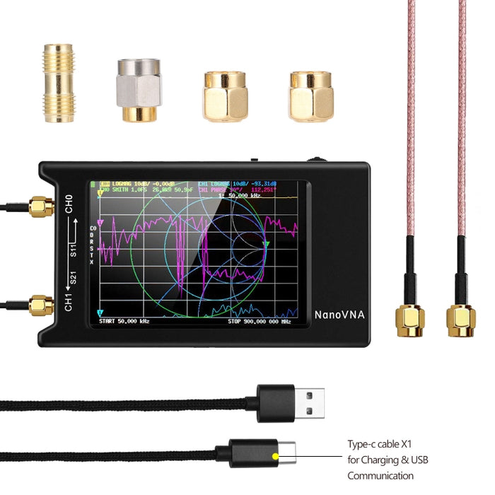 NANOVNA-H Upgraded Version 2.8 Inch TFT 50Khz-1.5Ghz Vector Network Antenna Analyzer MF HF VHF UHF With SD Card Slot Without Card, 4 Inch