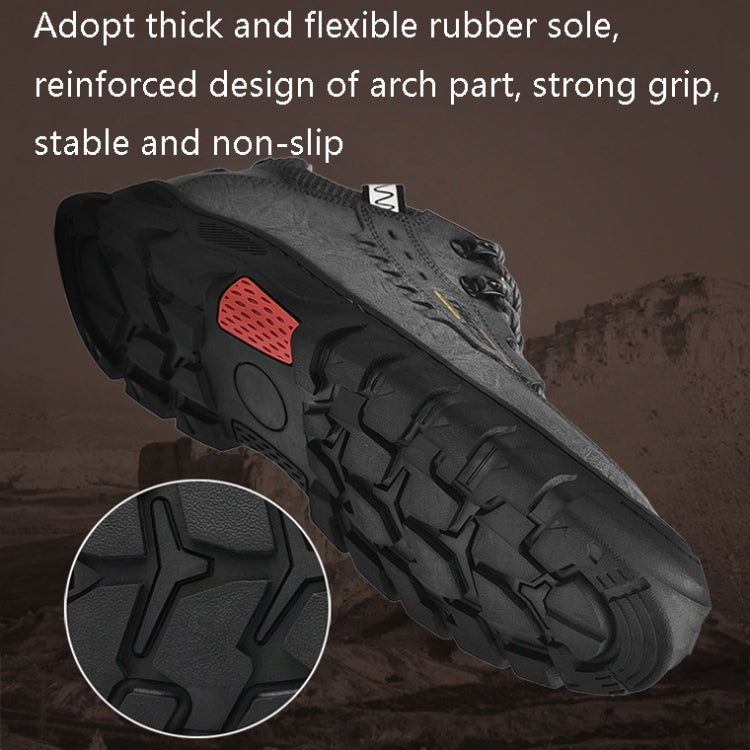XZ2182 Autumn Men Outdoor Hiking Shoes Cowhide Laced Thick-Soled Men Shoes