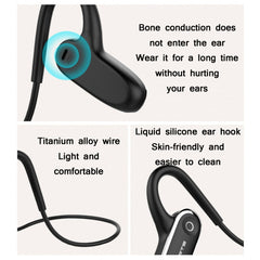 G68 Bone Conduction Bluetooth 5.0 Sports Waterproof Sweatproof Wireless Earphone, Black, Red