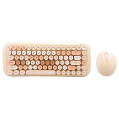 MOFii Candy Punk Keycap Mixed Color Wireless Keyboard and Mouse Set, Pink, Green, Blue, Milk Tea Color, Elegant Blue, Lemon Yellow