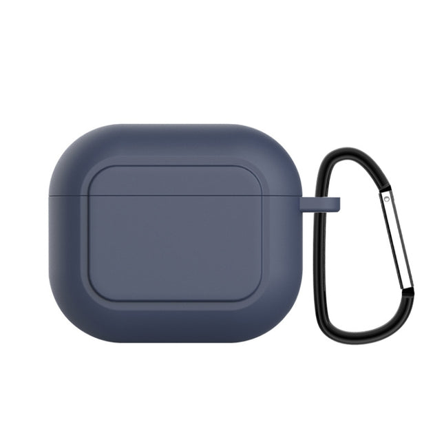 Silicone Shockproof Cover with Metal Buckle For AirPods 3, Night Green, White, Pink, Hyacinth Purple, Black, Midnight Blue