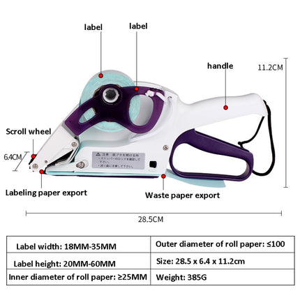 Hand-Held Price Labeller Self-Adhesive Label Barcode Peeling Separating Machine