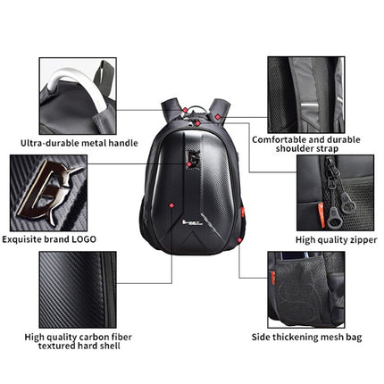 GHOST RACING GR-BB02 Men Motorcycle Riding Backpack Helmet Hard Shell Backpack Locomotive Travel Computer Bag
