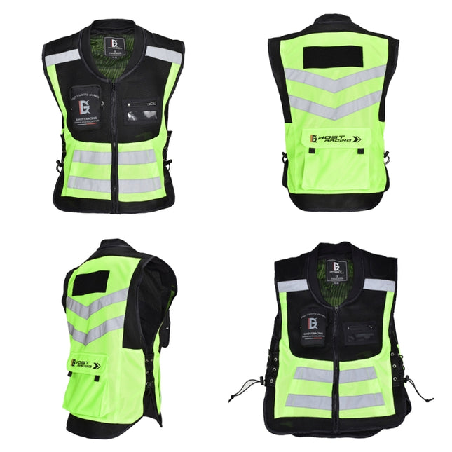 GHOST RACING GR-Y06 Motorcycle Riding Vest Safety Reflective Vest, M, L, XL, XXXL, XXL