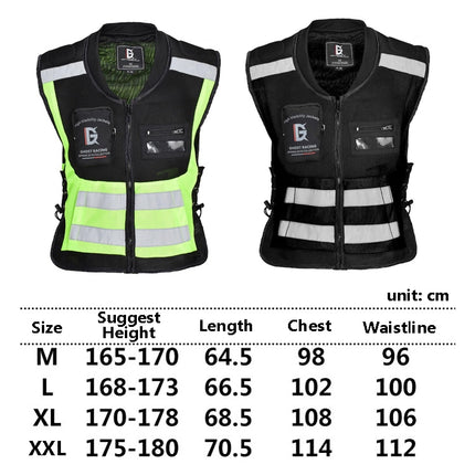 GHOST RACING GR-Y06 Motorcycle Riding Vest Safety Reflective Vest