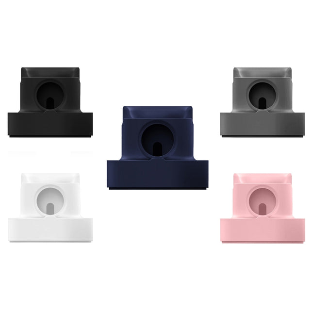 2 In 1 Smart Watch Charging Bracket Desktop Silicone Watch Charging Stand For Apple Watch, Black, White, Pink, Deep Blue, Grey