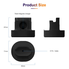2 In 1 Smart Watch Charging Bracket Desktop Silicone Watch Charging Stand For Apple Watch, Black, White, Pink, Deep Blue, Grey