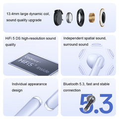 OPPO Enco Air3 Wireless Bluetooth 5.3 Semi-in-ear Call Noise Reduction Music Sports Earphones, Enco Air3 (Purple), Enco Air3 (White)