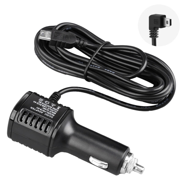 H519 Car Charger Driving Recorder Power Cord Dual USB With Display Charging Line, Specification:, Mini Straight, Mini Right Elbow, Mini Left Elbow, Micro Straight, Micro Left Elbow, Micro Right Elbow