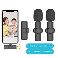 Lavalier Wireless Microphone Mobile Phone Live Video Shooting Small Microphone, 8 Pin Direct 1 To 1, Type C  1 To 1, Type-C 1 To 2