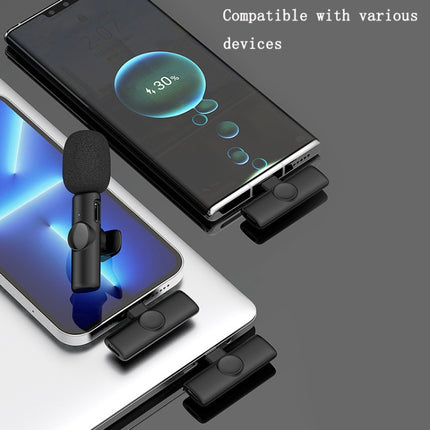 Micrófono inalámbrico de solapa para teléfono móvil, grabación de vídeo en directo, micrófono pequeño, 8 pines, conexión directa 1 a 1, tipo C 1 a 1, tipo C 1 a 2