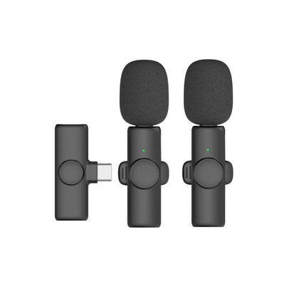 Lavalier Wireless Microphone Mobile Phone Live Video Shooting Small Microphone, Type C  1 To 1, Type-C 1 To 2