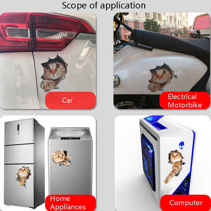 3D Stereo Cat Car Sticker Car Body Scratches And Occlusion Stickers, Style 1 Small, Style 2 Small, Style 3 Small, Style 4 Small, Style 1 Large, Style 2 Large, Style 3 Large, Style 4 Large