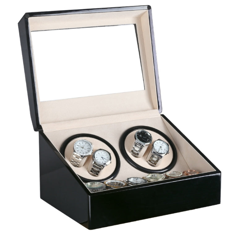 Watch Shaker 4+6 Digits Mechanical Watch Automatic Winding Watch Box Watch Shaker ,US Plug, Red Sandalwood, Black