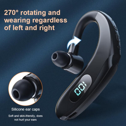 Q20 Bluetooth 5.2 Business Digital Display Sports Earhook Stereo Earphone, Q20 Black, Q20 White, Q20 Green, Q20 Pink, Q20 Yellow, Q20 Blue