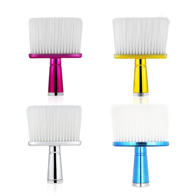 P6424 Hairdresser Sweeping Hair Brushes Hairdressing Nylon Soft Cleaning Brushes Home Hair Salons Shaving Broken Hair Brushes, Gold, Red, Blue, Silver