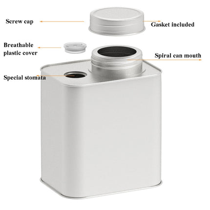 Square Tinplate Metal Sealed Cans Coffee Bean Powder Tin Cans, Specification: With Air Valve