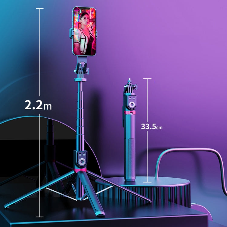 360-Degree Rotating Foldable Bluetooth Selfie Sticks Live Stand, Spec:, P220 TK (Double Clip), P225 TK (Double Clip)