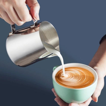 Inner Scale Pull Flower Cup Stainless Steel Milk Foam Cup Coffee Utensils, 350ml, 600ml