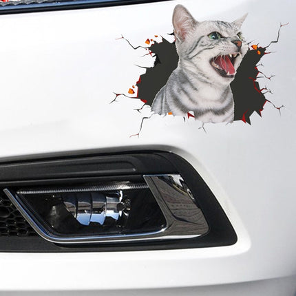 4 PCS 3D Simulation Animal Personality Car Stickers Glass Car Door Scratches Decorative Occlusion Stickers, Dog Head 2, Cat Style 1, Cat Style 2, Cat Style 4, Cat Style 5, Cat Style 6