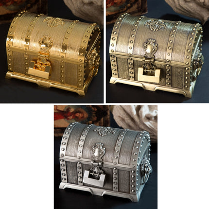 Double-Layer Jewel Box With Lock Metal Decorative Ornaments