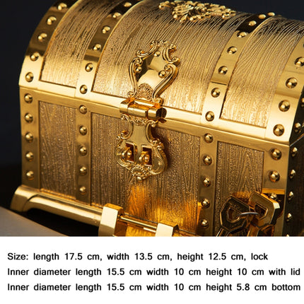 Double-Layer Jewel Box With Lock Metal Decorative Ornaments