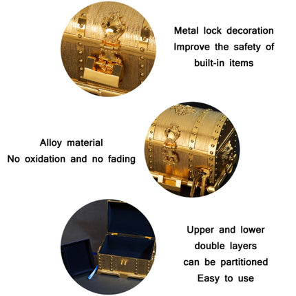 Double-Layer Jewel Box With Lock Metal Decorative Ornaments