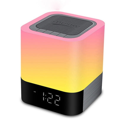 MUSKY Wireless Bluetooth Speaker Bedside Alarm Clock Touch Sensor Night Lamp Mini Speaker