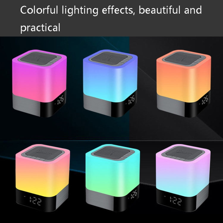 MUSKY Wireless Bluetooth Speaker Bedside Alarm Clock Touch Sensor Night Lamp Mini Speaker