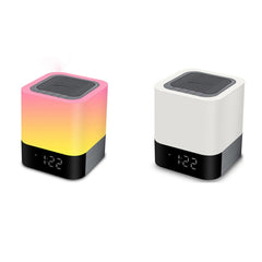 MUSKY Wireless Bluetooth Speaker Bedside Alarm Clock Touch Sensor Night Lamp Mini Speaker