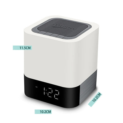 MUSKY Wireless Bluetooth Speaker Bedside Alarm Clock Touch Sensor Night Lamp Mini Speaker